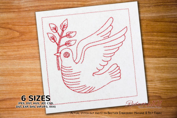 Christian Symbol Dove Redwork: A Seller's Review