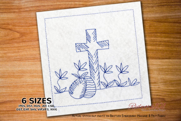 Review: Christian Cross with Easter Eggs Redwork for Craft Fairs