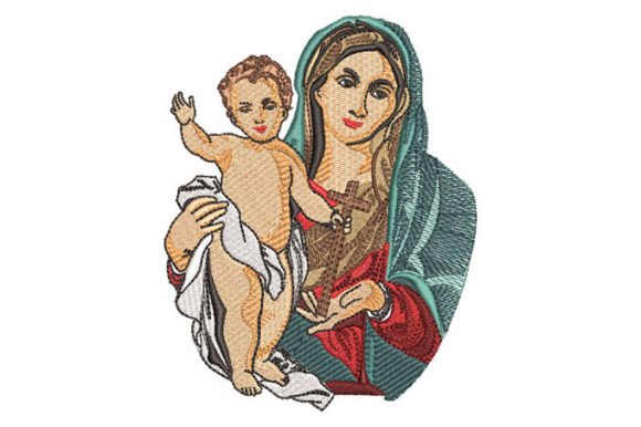 Virgin Mary with Child Jesus Embroidery Review